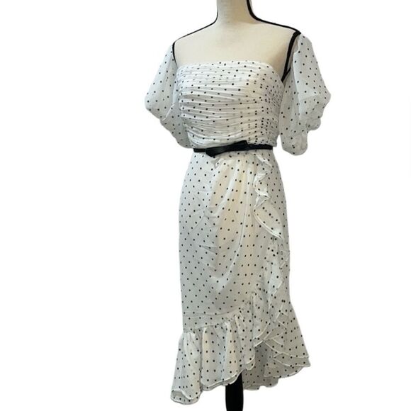 FTF Off-the-Shoulder Polka Dot Print Ruffle Dress - Picture 4 of 14